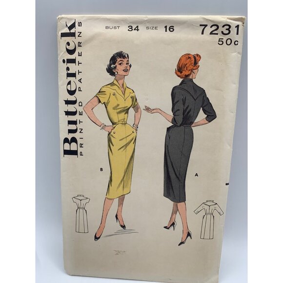 Butterick Misses Dress Sewing Pattern Sz 16 7231 - uncut - Picture 1 of 4